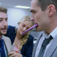 Image for article titled No yes man, stuffed suit, or petty tyrant is safe in the Hollywood satire The Beta Test